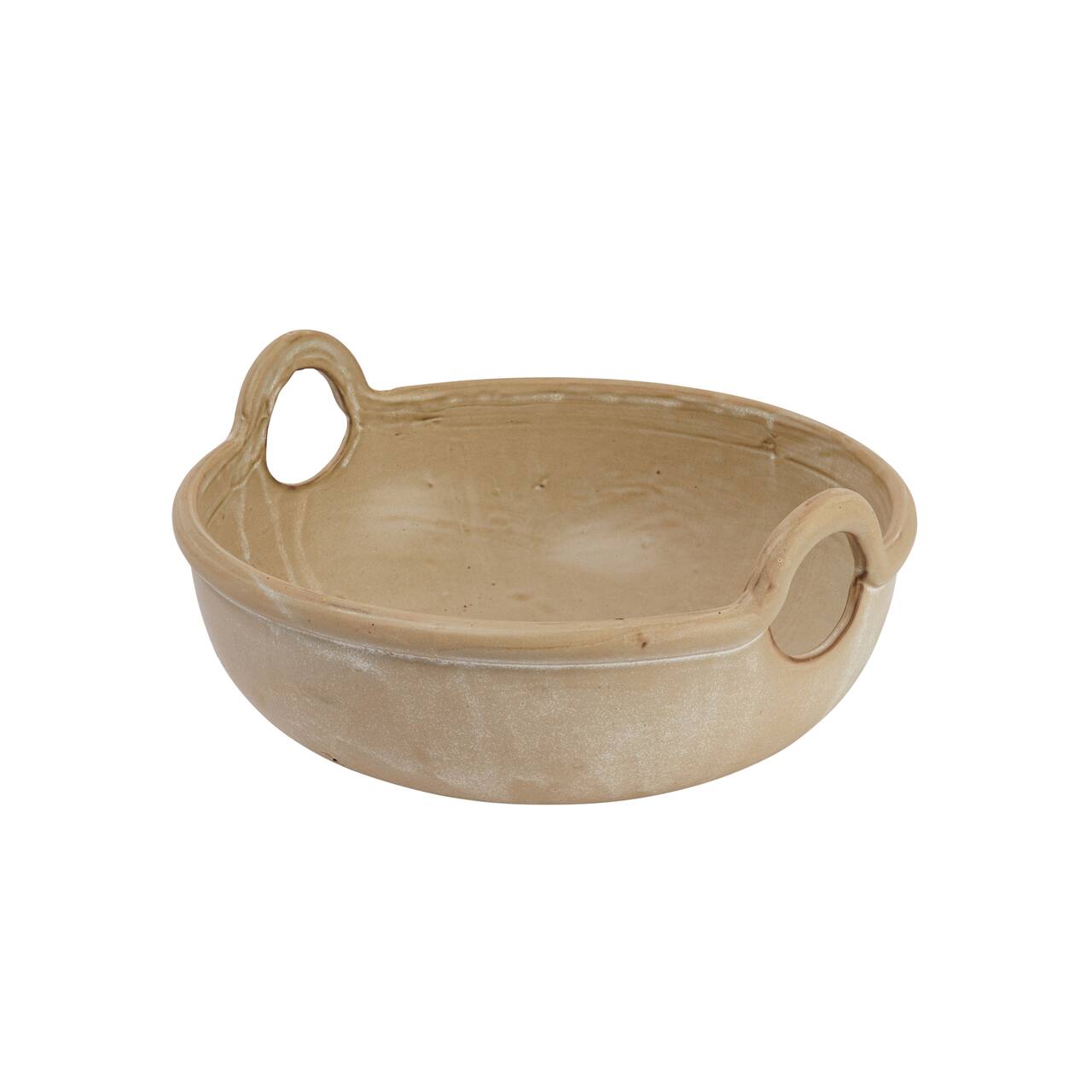 Hello Honey® Tan Reactive Glaze Stoneware Serving Bowl with Handles